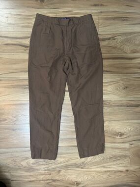 Ralph Lauren Purple Label Brown Silk Straight Leg Chinos